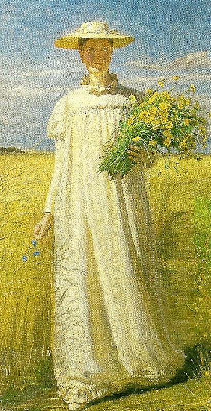 anna ancher vender hjem fra marken, Michael Ancher